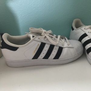 Adidas white superstars women’s 8 mens 6.5